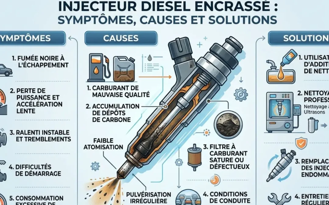 Injecteur diesel encrassé : symptômes, causes et solutions pour retrouver un moteur performant